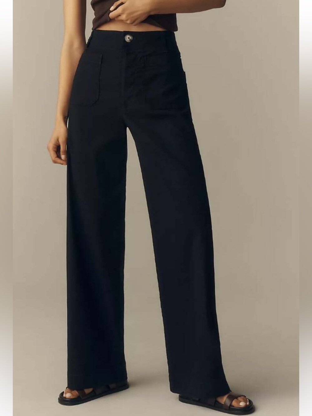 Maeve Black Magic Fabric Full Length Wide Leg Colette Pants Sz. 30